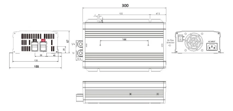 مشخصات فیزیکی و بدنه باتری شارژر MPB-1000
