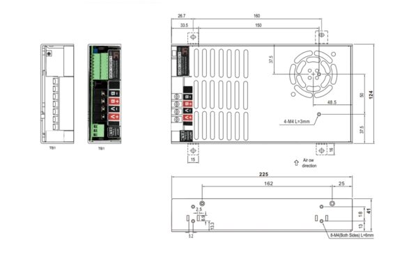 مشخصات فیزیکی و بدنه منبع تغذیه بدون وقفه DC UPS هوشمند 400 وات به همراه شارژر داخلی